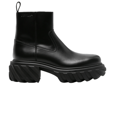 ミドルブーツ OFF WHITE Women Boots OWID033S23 LEA001 1010 Black Wholesale Size:4.5-8.5 Women Fashion Solid Color Round-Toe