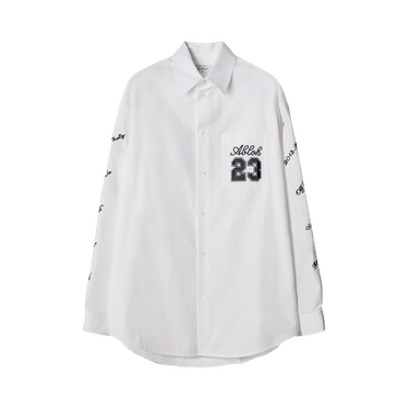 Off-White 23 Logo Heavycot Overshirt 'Black/White'