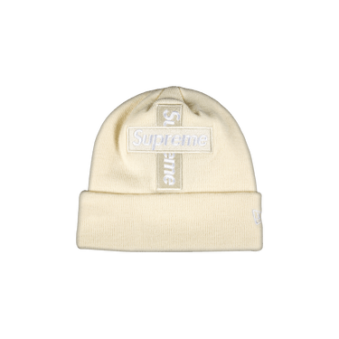 Buy Supreme x New Era Cross Box Logo Beanie 'Natural' - FW20BN14