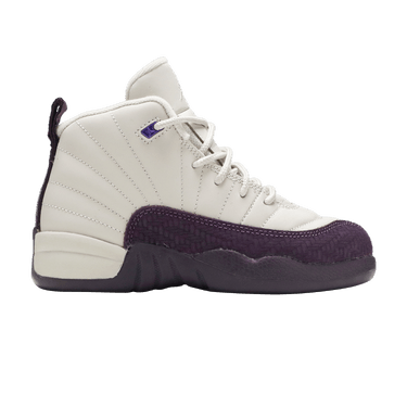 Purple and white jordans 12 top