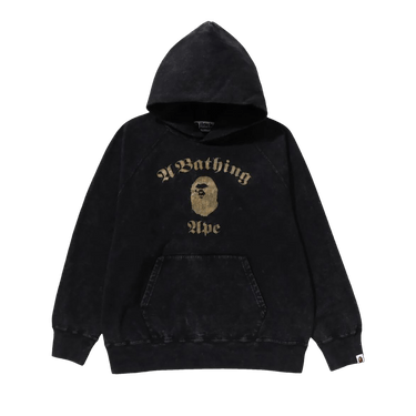 BAPE A Bathing Ape Overdye Pullover Relaxed Fit Hoodie 'Black'