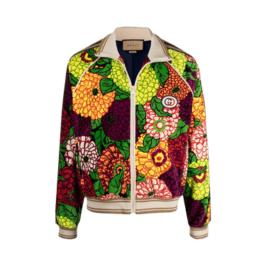 Buy Gucci x Ken Scott Velour Zip Up Jacket 'Pink/Green/Multicolor 