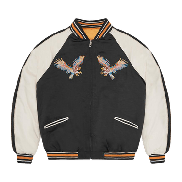 Buy Corteiz Satin Souvenir Reversible Jacket 'Black/Yellow' - 7892