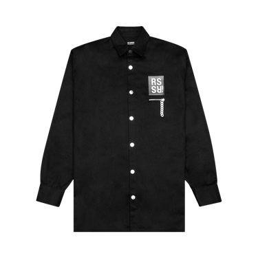 Buy Raf Simons Redux Big Fit Zip Pocket Denim Shirt 'Black' - 202