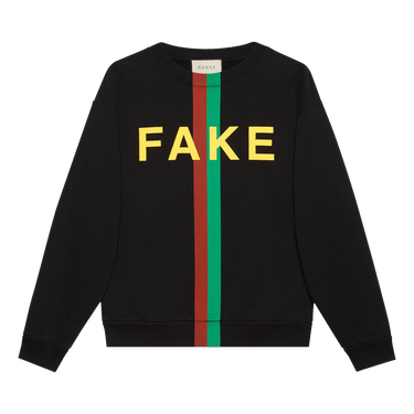 Buy Gucci Fake/Not Print Oversize Sweater 'Black/Multicolor