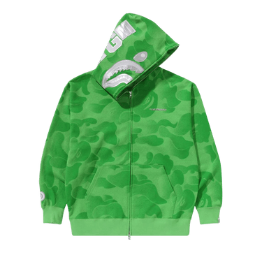 Buy BAPE Ink Camo Shark Zip Hoodie 'Green' - 1K30 115 305 GREEN | GOAT