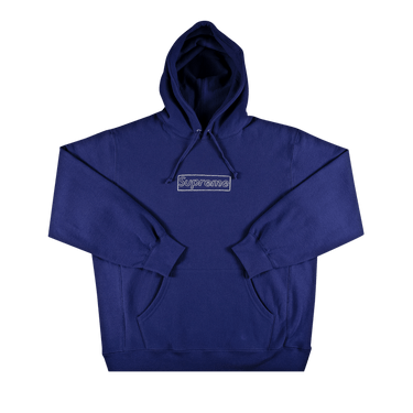 Buy Supreme x KAWS Chalk Logo Hooded Sweatshirt 'Washed Navy