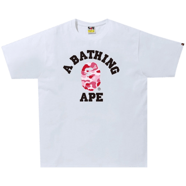 Buy BAPE ABC Camo College Tee 'White/Pink' - 1G30 110 011 WHITE