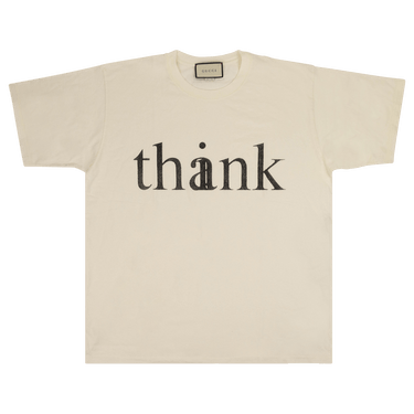 Buy Gucci Think/Thank Print Oversize T-Shirt 'Off White