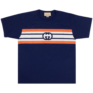 Buy Gucci Interlocking G Stripe Print T-shirt 'Blue' - 616036