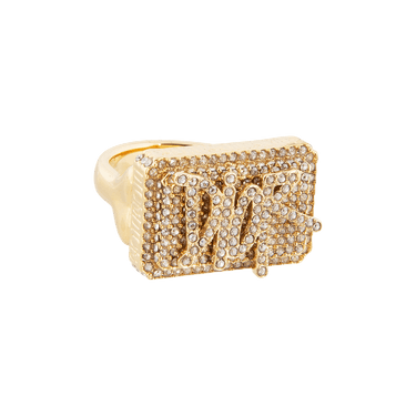 激安本物 Buy Dior x Shawn Stussy Squared Ring With Crystals 'Gold アクセサリー