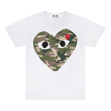 Comme des Garçons PLAY Camouflage Heart T-Shirt 'White'