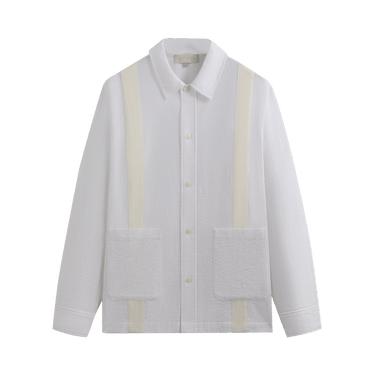 Kith Seersucker Long-Sleeve Boxy Collared Overshirt 'White'