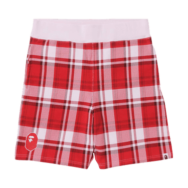 BAPE Check Gift Sweatshorts 'Red'
