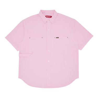 Supreme Loose Fit Short-Sleeve Denim Painter Shirt 'Pink'