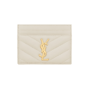 Saint Laurent Logo Plaque Cardholder 'Vintage White'