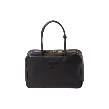 トートバッグ MIU MIU 25FW Black Leather Bow Tote Bag 5BB117 2CRW F0002 Black Leather Beau Bag | Miu Miu