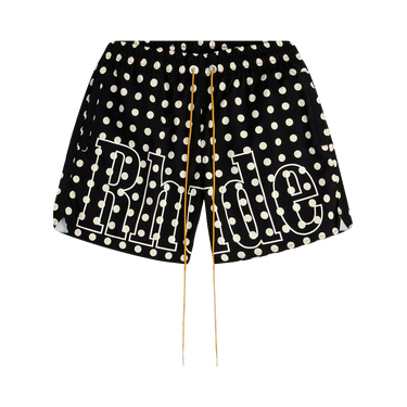 Rhude Logo Polka Dot Swim Shorts 'Black/White'