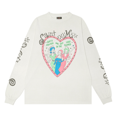 Buy Saint Michael Pink Heart Long-Sleeve Tee 'White' - SM