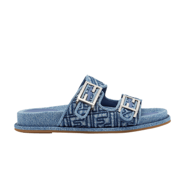 FENDI FFシャカトスリッホンスライト 8X8326AOTM F1R88 Buy Fendi Wmns Feel Slide 'FF Baguette - Blue Denim
