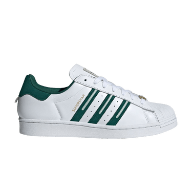 Adidas superstar green stripe uk best sale