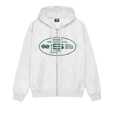 Buy Stussy Oval Corp. Zip Hoodie 'Ash Heather' - 1975018 ASH