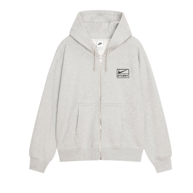 【Nike x Stussy】Full Zip Fleece Hoodie◆FJ9181-050◆ Nike x Stussy Full Zip Fleece Hoodie Grey Heather / FJ9181