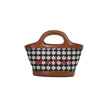 Buy Marni Black Canvas Tropicalia Micro Bag With Daisy Print