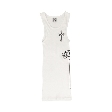 Buy Chrome Hearts Ribbed Swarovski Crystals Cross Logo Tank