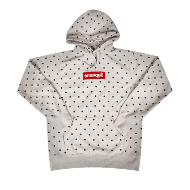 Buy Supreme x Comme des Garcons SHIRT Polka Dot Box Logo Hooded Sweatshirt Heather Grey SS12SW13 HEATHER GREY GOAT CA