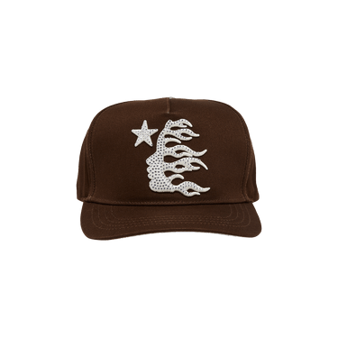 Buy Hellstar OG Logo Snapback Hat With Rhinestones 'Brown