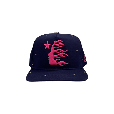 Buy Hellstar OG Logo Snapback Hat With Rhinestones 'Navy