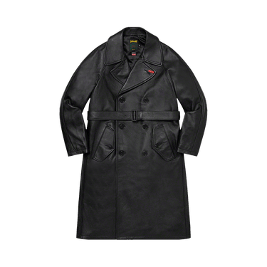 Buy Supreme x Schott Leather Trench Coat 'Black' - FW22J102 BLACK