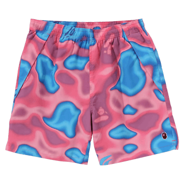 BAPE Liquid Camo One Point Beach Shorts 'Pink'