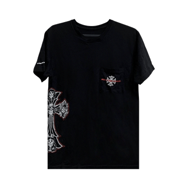 Buy Chrome Hearts Guns N' Roses Cross Logo Pocket Tee 'Black