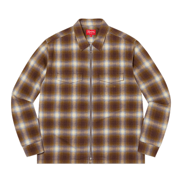 Supreme Shadow Plaid Flannel Zip Up Shirt (SS24) - $138