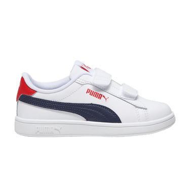 Puma Smash 3.0 Leather Velcro Little Kid 'White Navy Red'