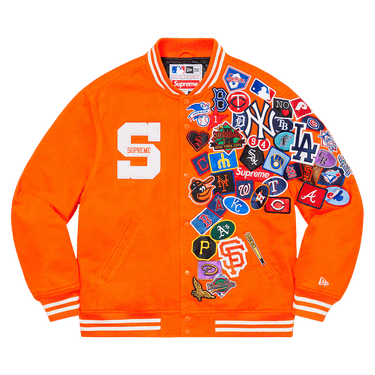 Buy Supreme x New Era x MLB Varsity Jacket 'Orange