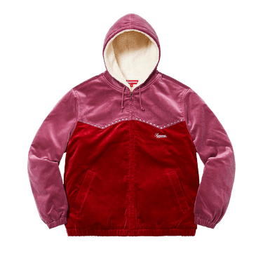 Buy Supreme Studded Velvet Hooded Work Jacket 'Red' - FW21J26 RED