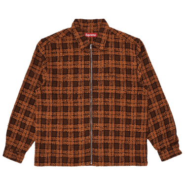 Buy Supreme Bouclé Zip Up Shirt 'Rust' - FW24S25 RUST | GOAT
