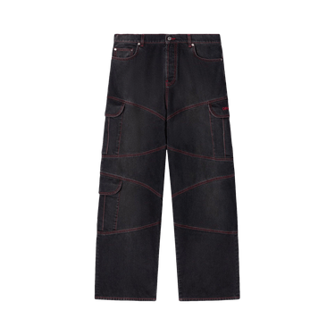 Off-White Script Samurai Straight Jeans 'Vintage Black/Red'