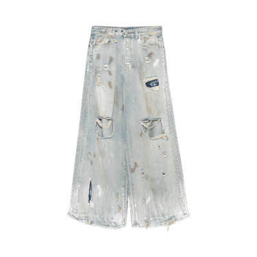 Buy Vetements Trashed Big Shape Jeans 'Distressed Light Blue