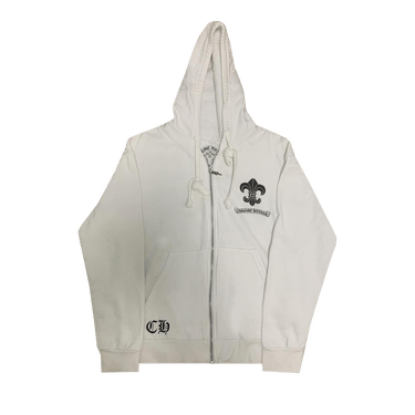 Buy Chrome Hearts Fleur Zip Up Hoodie 'White' - 013 015634 | GOAT