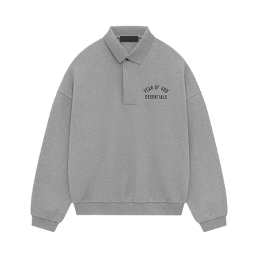 シャツ Essentials Fleece Polo Sweatshirt Light Heather Grey 27491583_57288142_322.jpg