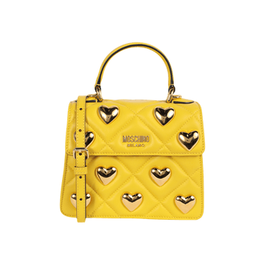 Buy Moschino Heart Studs Quilted Shoulder Bag 'Yellow