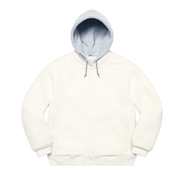Buy Supreme Hooded Twill Varsity Jacket 'White' - SS22J85