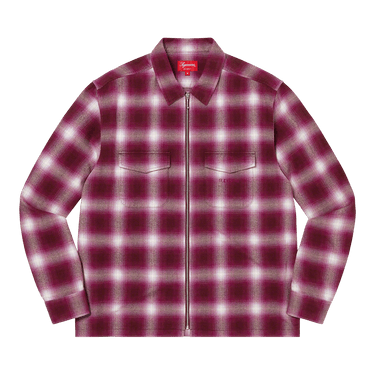 Buy Supreme Shadow Plaid Flannel Zip Up Shirt 'Magenta' - FW22S30 MAGENTA |  GOAT