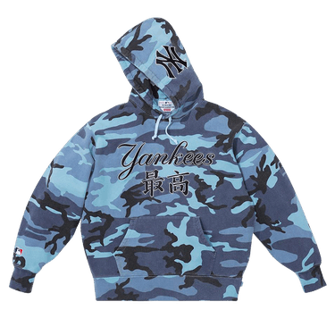 Size xxl Supreme x New York Yankees Kanji Hooded Sweatshirt 'Blue Camo'