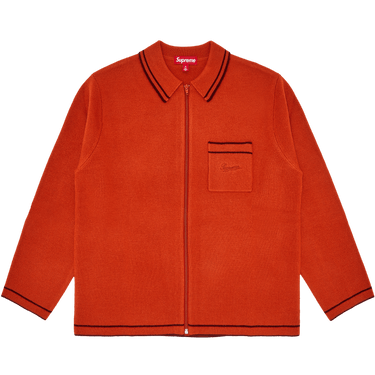 Buy Supreme Zip Up Polo Sweater 'Burnt Orange' - FW24SK48