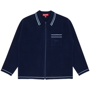 Buy Supreme Zip Up Polo Sweater 'Navy' - FW24SK48 NAVY | GOAT